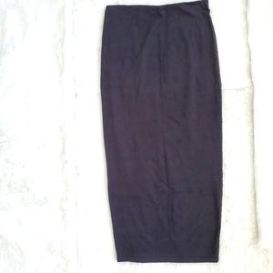 BLVD Suede like mid-length black pencil skirt